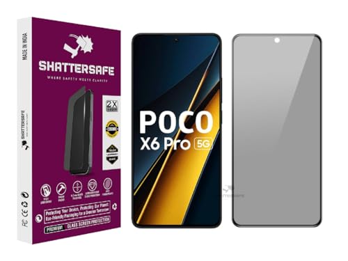 Image of Anti-Spy Privacy Tempered Glass Compatible For Poco X6 Pro [Pack of 1]. 9H Hardness, Anti-Scratch, Edge-to-Edge Protection With Easy Installation Kit & Case Friendly Fit.