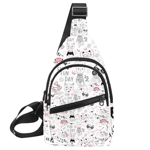 Bolso bandolera de gato para tus viajes y paseos diarios en color rosa