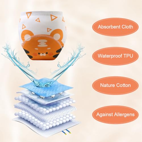 Aolso Töpfchen-Trainingshosen, 5PCS Baby-Kleinkind-Trainingshosen, Kinder Töpfchen Trainingshose für Mädchen Jungen, 100% Baumwolle, Waschbar und Wiederverwendbar (Stil C - 110)