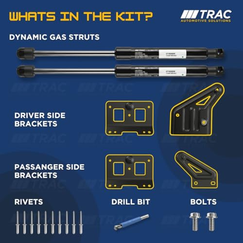 Image of TRAC Hand Free Hood /Bonnet Opening Gas Spring System Compatible with Mahindra THAR &Thar ROXX (Gas Springs + Brackets) -ULTRA Lift Dynamic Gas Spring | Car Accessory | Easy Installation