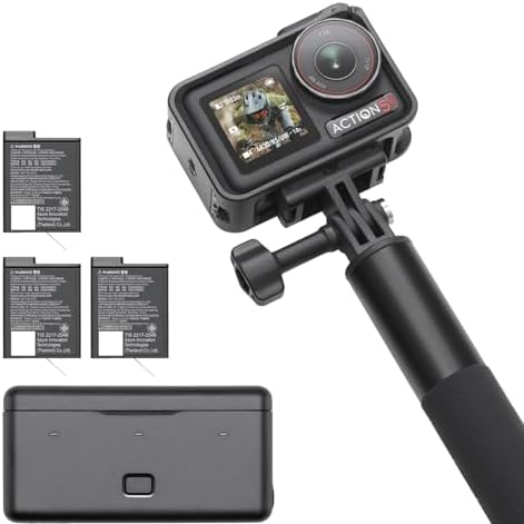 DJI Osmo Action 5 Pro Adventure Combo, Action Camera 4K with 1/1.3" Sensor, 12h Extended Battery Life with 3 Batteries, Stabilization, Dual OLED Touchscreens, Mini Action Camera for Travel, Vlog