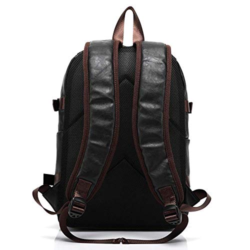 Mochila de cuero PU impermeable retro para hombres de negocios 4