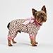 Fitwarm Leopard Dog Pajamas, Fleece Dog Clothes for Small Dogs Girl with Legs, Pet Onesie, Cat Outfit, Pink, XS