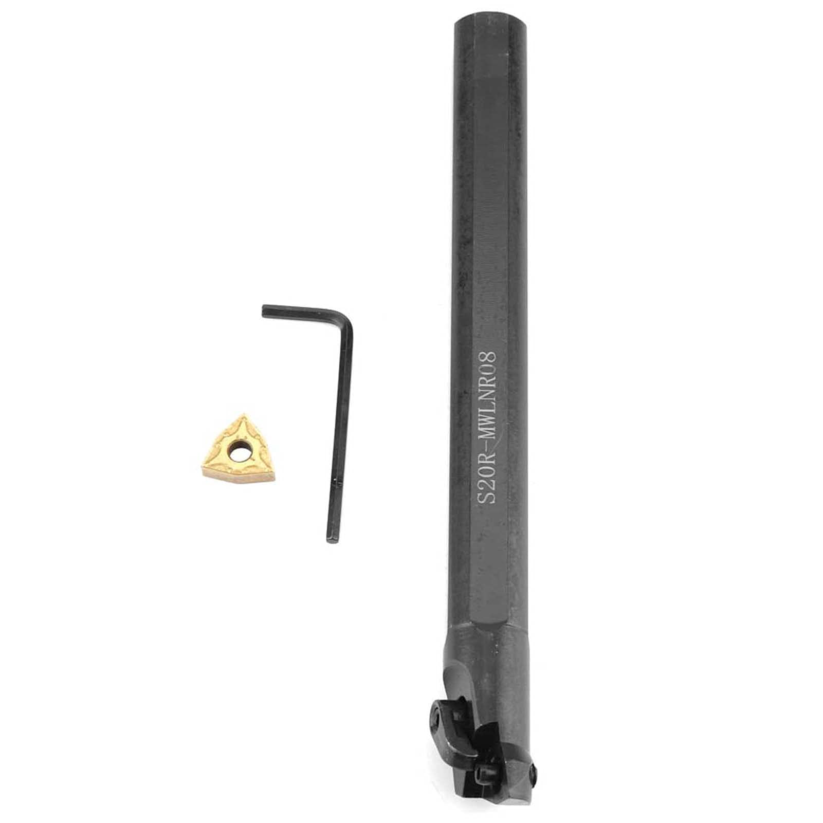 Juego de Herramientas de Torneado de 20x200 Mm, Soporte de Barra de Mandrinado de Herramienta de Torneado de Torno CNC con Cuchilla WNMG0804