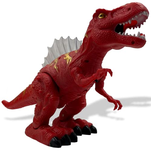 Dinossauro de Brinquedo Tiranossauro Rex Infantil Realista Anda Faz Som e Acende Luz Para Crianças B