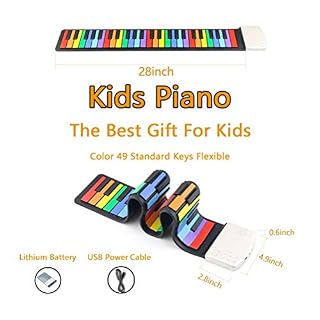 QCQ 49-Key Flexible Arc-en-Roll Up Piano intégré Batterie Rechargeable avec 47 tonalités, 14 Morceaux de démonstration et Build-Parleur intégré - Les Beatles, Paul McCartney, John Lennon, RIngo Starr, George Harrison QCQ 49-Key Flexible Arc-en-Roll Up Piano intégré Batterie Rechargeable avec 47 tonalités, 14 Morceaux de démonstration et Build-Parleur intégré – Image 7