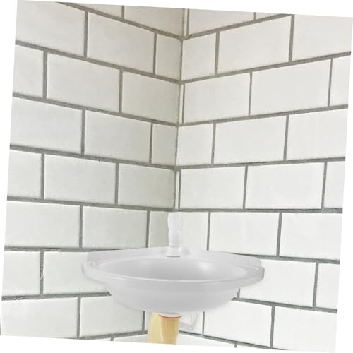 Lavabo de plástico Lurrose lavabo de esquina triangular blanco para baño pequeño 6