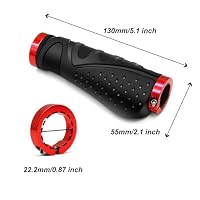 REETEE Fahrradgriffe Rutschfester Lenkergriffe Fahrrad Ergonomisch MTB Griffe, Zwei Seiten Lock-On Design Fahrrad Lenker Griffe für 22,2 mm, Mountainbike, Rennrad Lenker (Schwarz Rot) – Ansicht 5