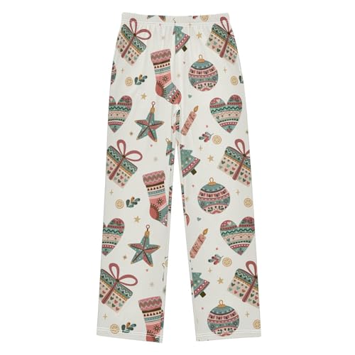 Boys' Pants Christmas Tree Ball Gift Stocking Gift Box Long Bottoms Elastic Waist Trousers with Pockets S-XL