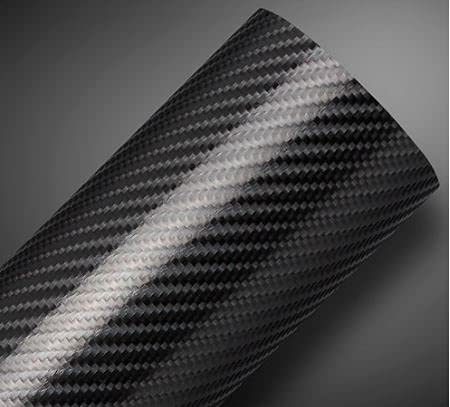 Pelicula Adesiva Adesivo Fibra De Carbono Preto 4D Para Envelopamento Automotivo 1,40x50cm