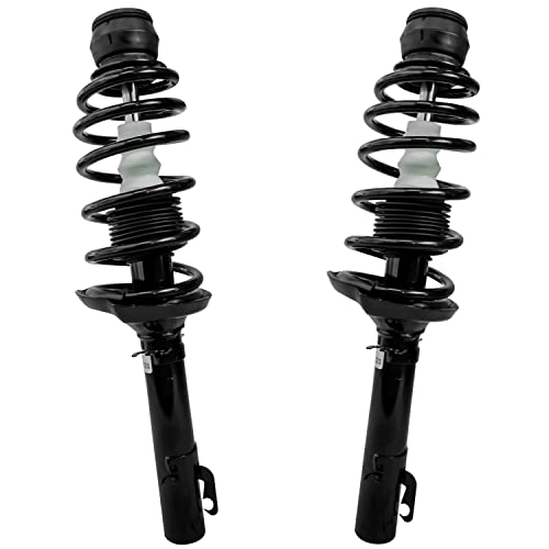 Image of Detroit Axle - Front Struts for 1998-2006 Volkswagen Beetle 1999-2006 Golf 2007-2009 Golf Jetta City 1999-2005 Jetta, Complete 2 Struts with Coil Spring Replacement Ready Strut Shock Assembly