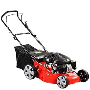2 in 1 Gas Lawn Mowers Walk-behind Lawn Mowers Cordless Push Lawn Mowers Portable Anti-skid Gas Lawn Mowers with 7 Adjustable Cutting Heights