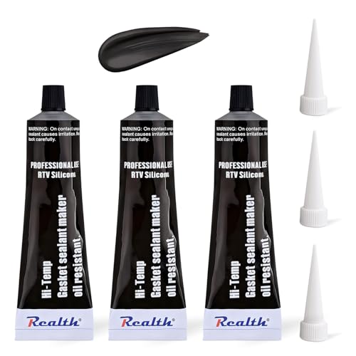 Image of High Temperature RTV Silicone Gasket Maker 3.53 Oz 3 Pack Ultra Black | Oil Resistance Sealant High Strength Flange Sealing for Automotive Motorbike Machine Equipment Repairing
