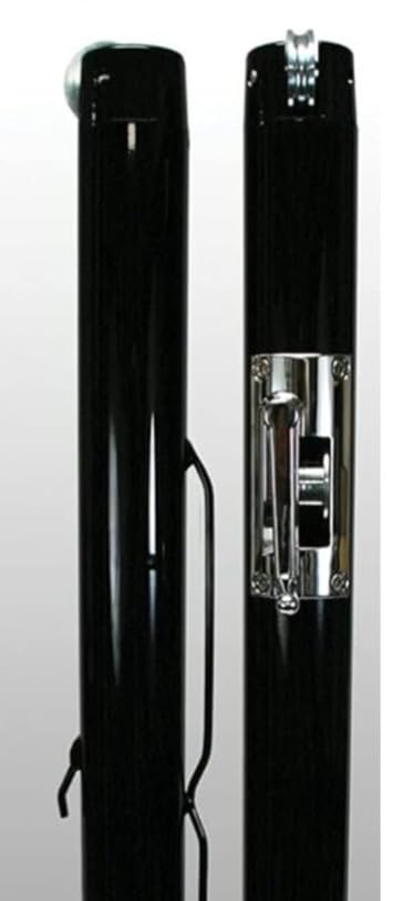 Har-Tru Steel Tennis Posts – Permanent Court Kit – 2 7/8” Round, External Wind, Black – Optional Ground Sleeves