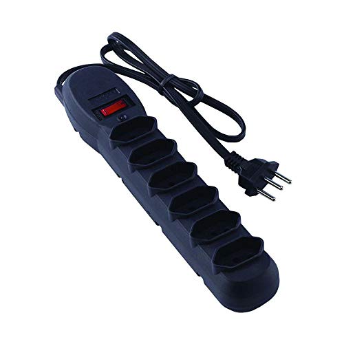Filtro de Linha com Disjuntor 6T Force Line, Acessórios para Computador, Preto