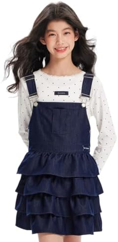 Barry Banny One-Piece, Autumn, Spring, Children's Clothing, Girls, Denim Jumper Skirt, Ruffles Included, Adjustable Shoulder Straps, Overalls, Skirt, Cute, Elementary School, Junior School Students