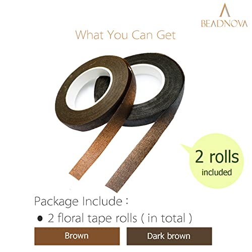 image for BEADNOVA Floral Tape 1/2inch Flower Tape Mix Brown Floral Tape for Bou