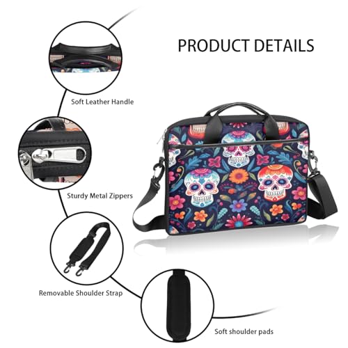 Bolsa para laptop calavera 15 pulgadas con correa ajustable miniatura 4