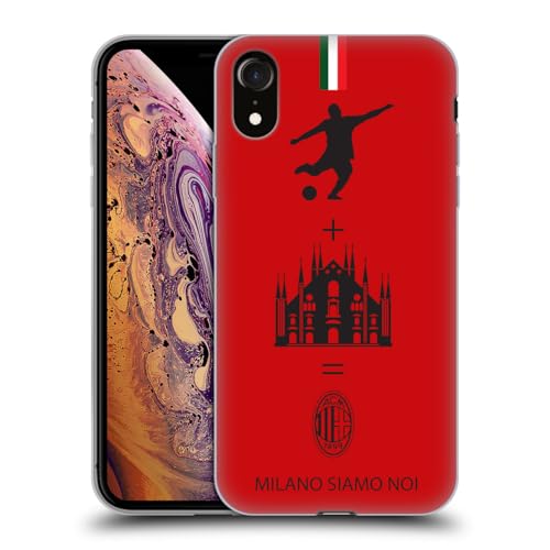Head Case Designs Officially Licensed AC Milan Red Crest Patterns Gel Case [Military Grade Protection] Compatible with Apple iPhone XR