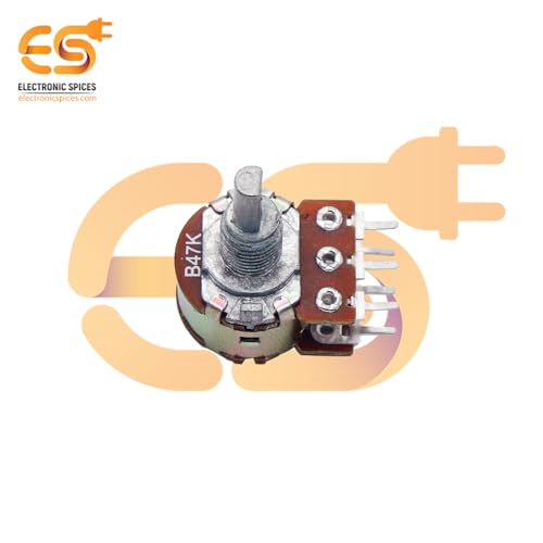 Image of Electronic Spices 47k 6Pin Dual Potentiometer Volume Pot 47K with Knob for Multiple Applications (4Pcs Each)