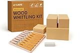 [Premium] Wood Carving Set - Beginner Whittling Kit for Kids and Adults - Woodcarving Kit 10 Basswood Carving Blocks + 8 SK7 Carbon Steel Hand Tools - Wood Whittling Kit