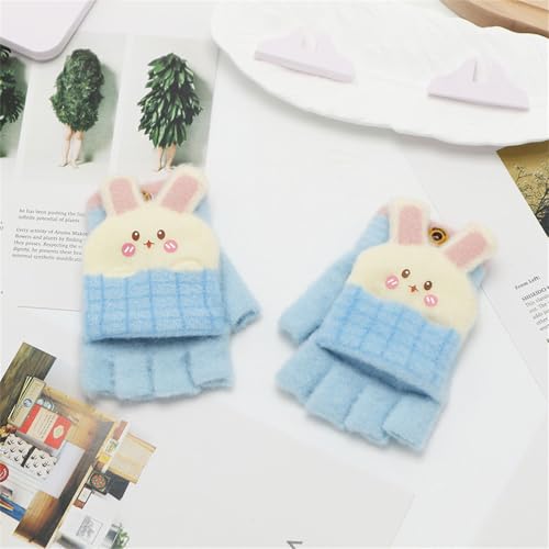 1 Pair Kids Convertible Gloves Split Finger Fingerless Gloves Warm Lid Mittens for Fall Winter Outdoor Activity4