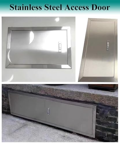Stainless Steel Access Panel - Universal Outdoor Kitchen BBQ Island Door, Plumbing Access Hatch with Durable Metal Push Latch, 700x700mm - Weatherproof & Secure Access Solution