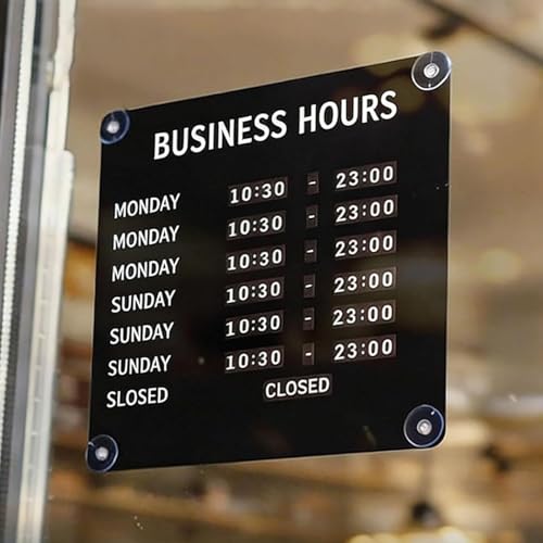 Tableau ouvert fermé résistant pour vitrine effaçable et repositionnable sans trace noire