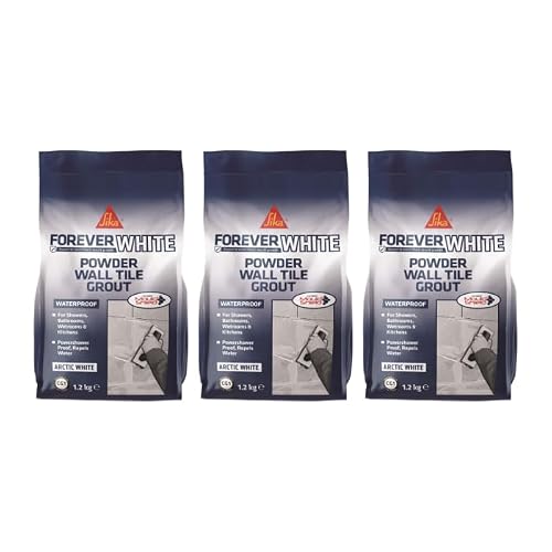 Image of Forever White Powder Wall Tile Grout, Arctic White, Waterproof, Anti-Mould, 1.2 kg, Pack of 3