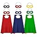 Produktbild AISHN Superhelden-Umhang mit Augenmasken, Halloween-Kostüm für Kinder, Superheldenverkleidung, 3 Sets