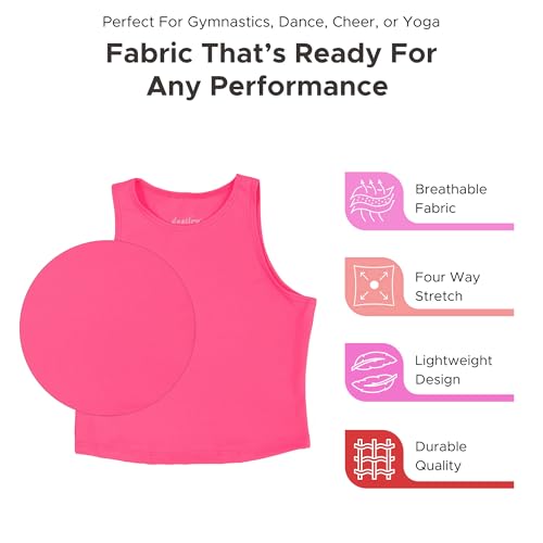 Image of Destira Girls Dance Crop Tank Top, Super Soft Athletic Top, Ideal for Gymnastics, Yoga, Workouts, Running