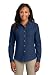 Port & Company Ladies Long Sleeve Denim Shirt Ink Blue