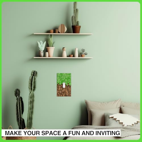 Placa de pared con interruptor eléctrico de 1 banda decorada con adhesivo Pixel Game de 6 piezas 6