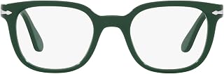 PO3263V Armações quadradas de óculos de grau, verde sólido, 50 mm, Verde liso