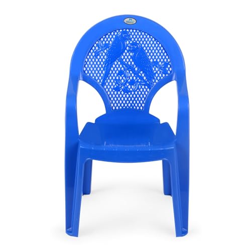 Image of Nilkamal Plastic Toy CHR5015 Chair Modern & Comfortable with Arm & Backrest for Study Chair|Dining Room|Bedroom|Kids Room|Living Room|Indoor-Outdoor|100% Polypropylene Stackable Chairs (Blue)