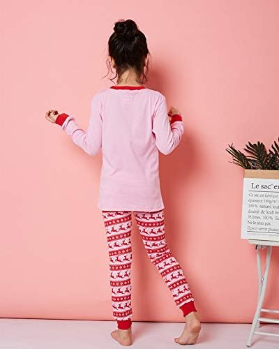 Girls Pajamas Christmas 100% Cotton Toddler Pjs for Kids Girls Children Long Sleeve Sleepwear Sets (Size 3T-8Y) - Image 4