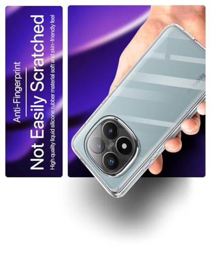 Image of WOW IMAGINE Transparent Back Cover Case for Redmi Note 14 Pro Plus 5G | Raised Bumps for Full Device & Camera Protection Shockproof TPU Silicone Back Case Mobile Cover - Transparent