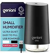 GENIANI Portable Small Cool Mist Humidifiers - Desktop Humidifier for Plants, Office, Car, Baby R...