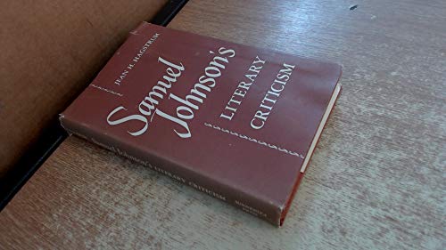 Samuel Johnson's literary criticism B0006AT6SQ Book Cover