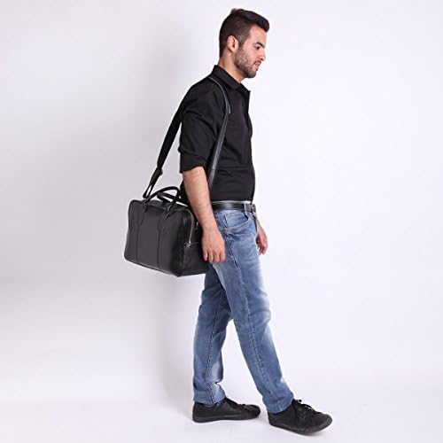 Leathario Leather briefcases for Men briefcases Laptop Bag Genuine Leather Messenger Bag 15.6 Inch Laptop Shoulder Business Office Bag
