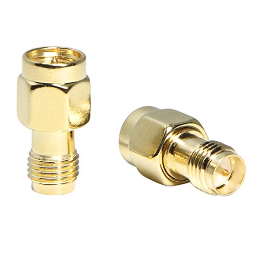 SMAオス-RP-SMAメス 2個パック SMAオスピンプラグ RP-SMAメスピンアダプターコネクター LTEルーター WiFiアンテナ FPVドローン カメラ用