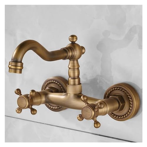 Grifo de pared retro de latón para sustitución en lavabos altos y fregaderos tradicionales