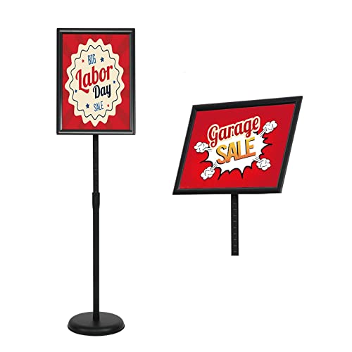 Notice Stand Sign Holder Menu,A4 Adjustable Sign Poster Stand with Screw Snap Open, 8.5 X 11 Inch Reusable Frame for Advertising Business Menu Sign Holder Black