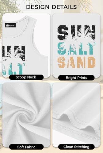 Image of VOGSTART Mens Hawaiian Beach Tank Tops Summer Vacation Muscle Top Graphic Sleeveless Shirts (S-3XL)