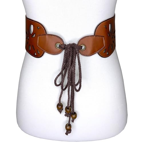 Wide Waist Belt For Women, Wide Leather Corset Dress Belt For Tunics, Western Floral Cutout Waistband2
