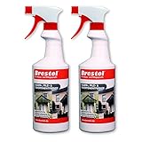 Brestol Algenentferner Pilzentferner Flechtenentferner 2X 750 ml gebrauchsfertig - Grünbelagsentferner Algizid Algicid Algenex Grünbelagentferner in Sprühflasche