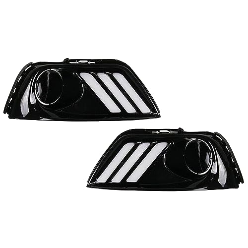 MACHSWON Daytime Running Light Fog Lamp Bezel With Yellow Turn Signal + Blue Night Mode 3 Colors LED DRL, Front Bumper Folight, 2017-2019 Compatible with Jeep Compass