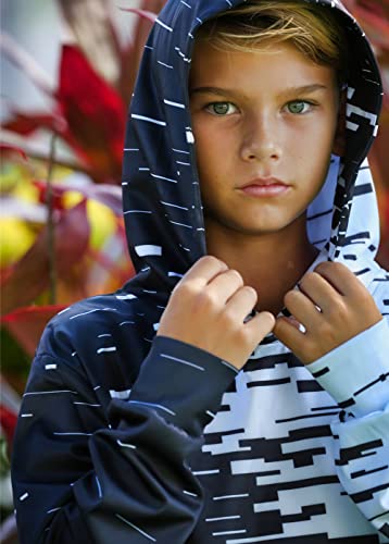 Image of Lovekider Black and White Sweatshirt for Boys 3D Fashion Unisex Pullover Cool Geometry Hoodies Long Sleeve Size 13-16