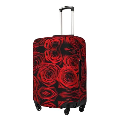 Red Rose Flower Print Luggage Suitcase Cover Protector Luggage Washable Covers With Concealed Zipper2
