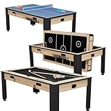 Accessoires Inclus & Rangement Intelligent: Queues, boules 57,2 mm, plexi, triangle, 2 craies, raquettes, filet, balles et palet. Rangement latéral intégré pour garder tout à portée de main.